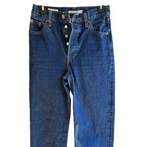 Levi's Women’s Ribcage Straight Jeans in Dark Blue Denim